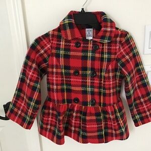 Girls Mack and Co Fleece Plaid Jacket Size 5